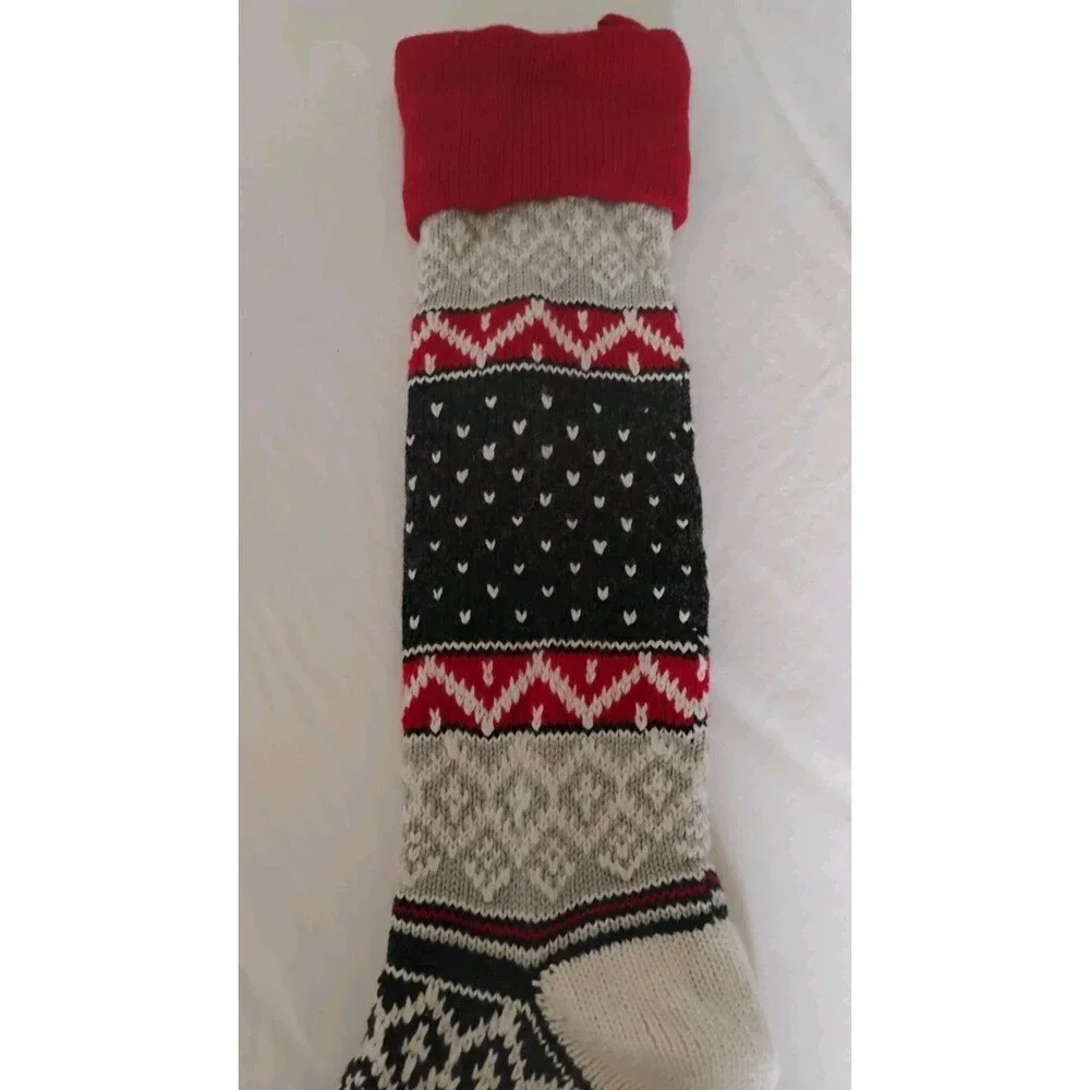 Pottery Barn Kids Fair Isle Wool Christmas Stocking Monogramed Mom Cabin EUC